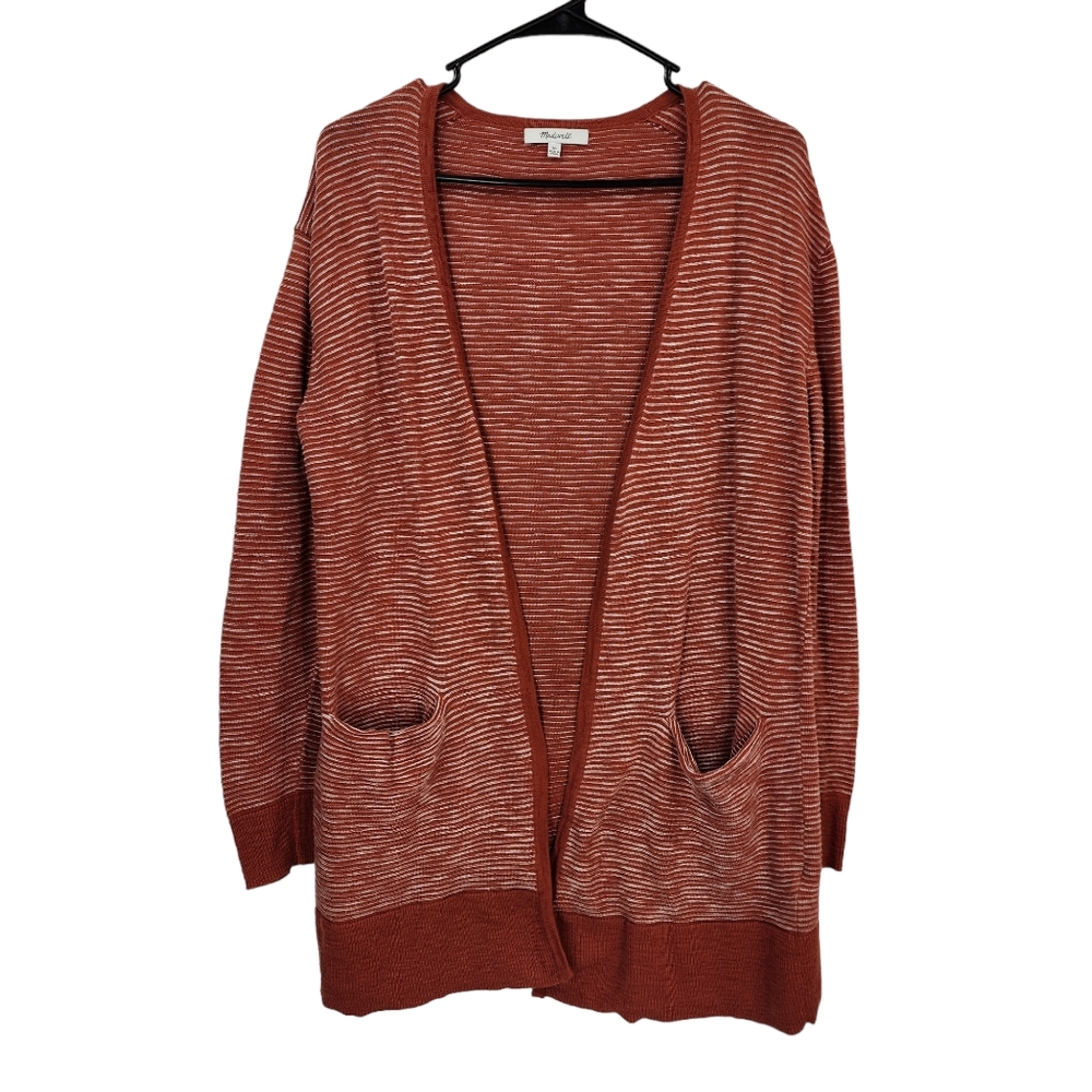 Madewell Rust Striped Cardigan